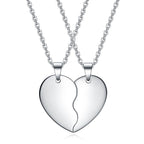 Set Titanium Steel Heart Necklace