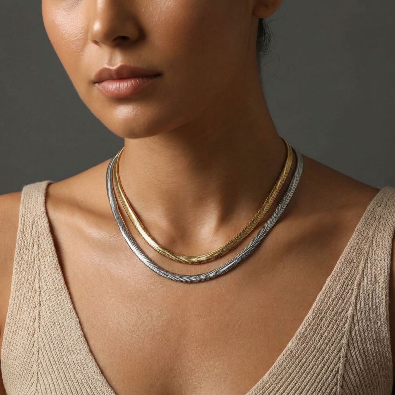 Gold Stainless Steel Chain Necklace