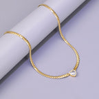 Combination Stainless Steel Diamond-encrusted Heart Necklace And Bracelet Set