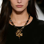 Crazy Agate Stone Stainless Steel Tiger Eye Beaded Flower Necklace