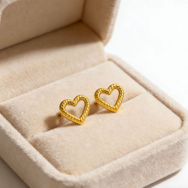 Earrings 304 Stainless Steel Heart Earrings