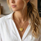Gold Stainless Steel Heart Necklace