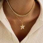 Necklace #2 Stainless Steel Diamond-encrusted Round Necklace
