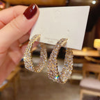 Style 1 Alloy Diamond-encrusted Teardrop-shaped Earrings