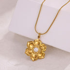 Necklace #1 304 Stainless Steel Flower Necklace