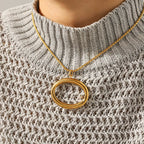 Necklace #3 Stainless Steel Openwork Oval Necklace