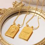 Love Stainless Steel Heart Square Necklace