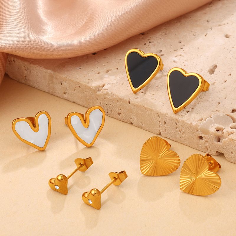 Love #4 Stainless Steel Heart-shaped Earrings