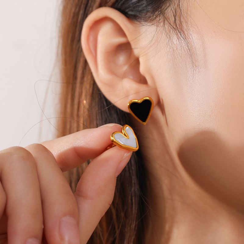 Love #4 Stainless Steel Heart-shaped Earrings