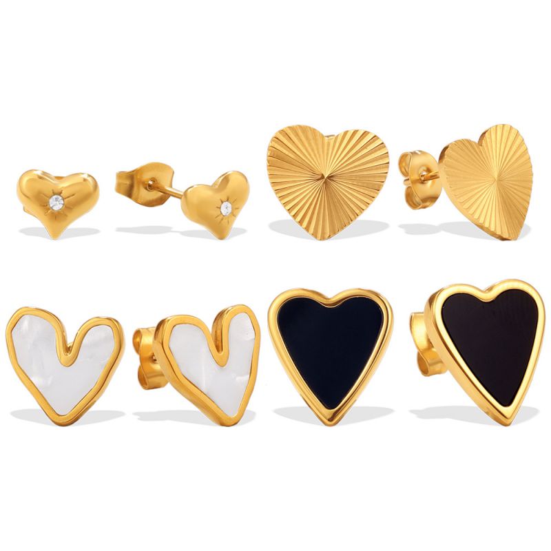 Love #4 Stainless Steel Heart-shaped Earrings