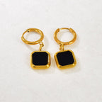Gold Stainless Steel Square Hoop Earrings