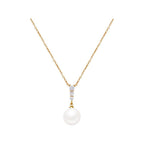 Gold Titanium Steel Pearl Necklace