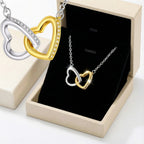Gold And Silver #1 Stainless Steel Diamond-encrusted Heart Necklace