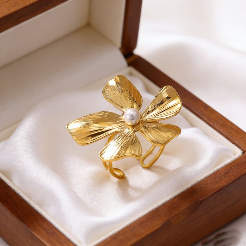 Ring #5 304 Stainless Steel Flower Ring