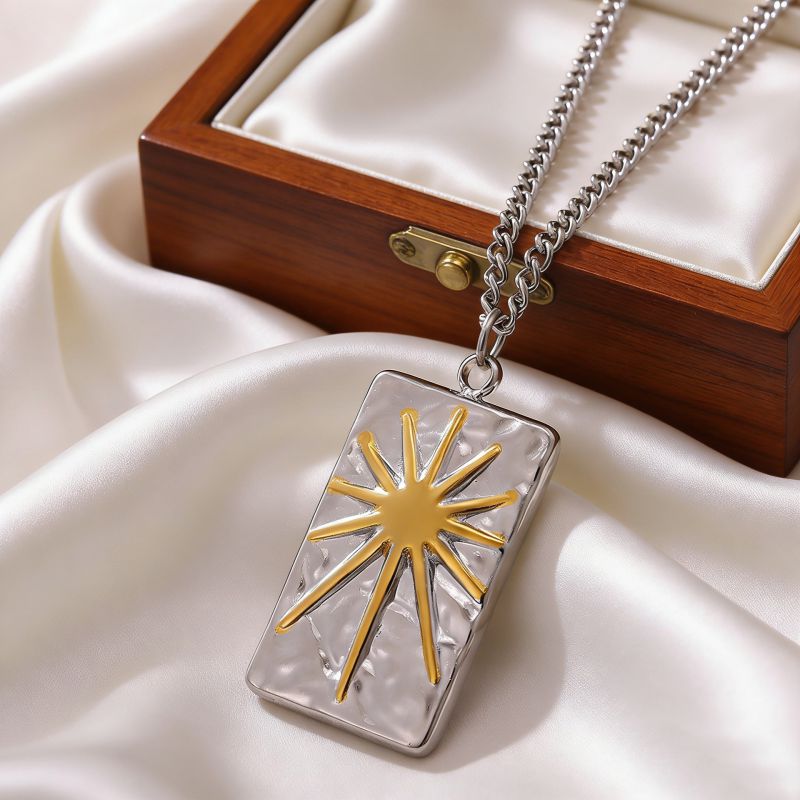 Ring #1 304 Stainless Steel Two-tone Heart Necklace
