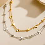 Gold Stainless Steel Double-layer Star Anklet