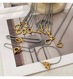 Gold And Silver 6 Titanium Steel Two-tone Heart Clasp Chunky Braided Chain Bracelet