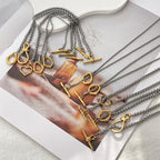 Gold And Silver 6 Titanium Steel Two-tone Heart Clasp Chunky Braided Chain Bracelet