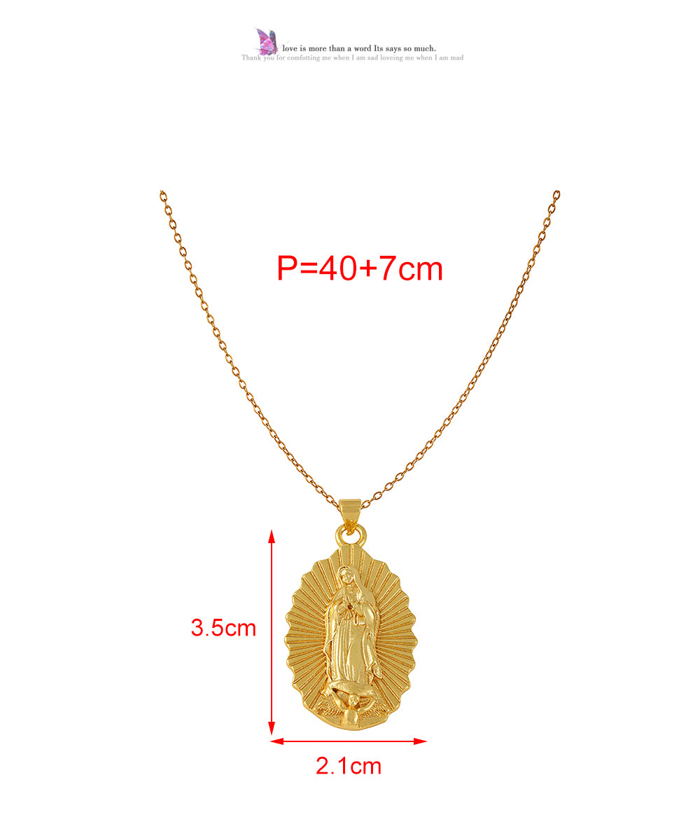 Gold Titanium Steel Portrait Necklace