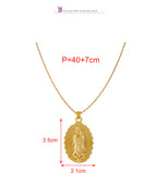 Gold Titanium Steel Portrait Necklace
