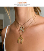 Silver 2 Titanium Steel Horseshoe Necklace