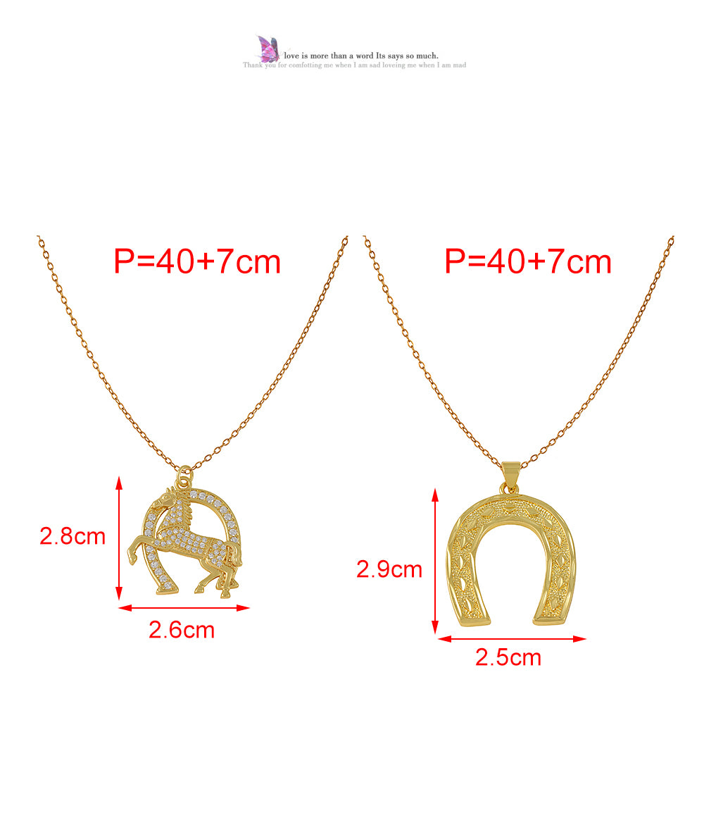 Silver 2 Titanium Steel Horseshoe Necklace