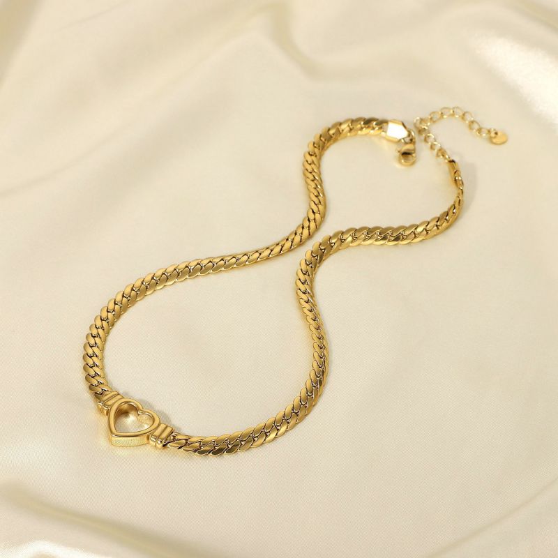 Gold Bracelet Titanium Steel Hollow Heart Bracelet