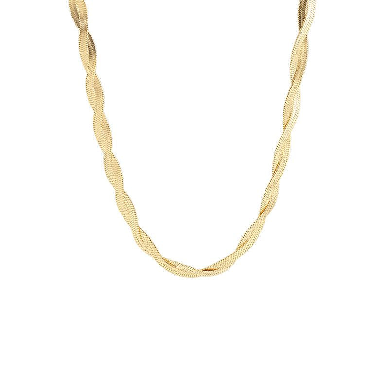Double-strand Gold Necklace Titanium Steel Snake Bone Chain Necklace