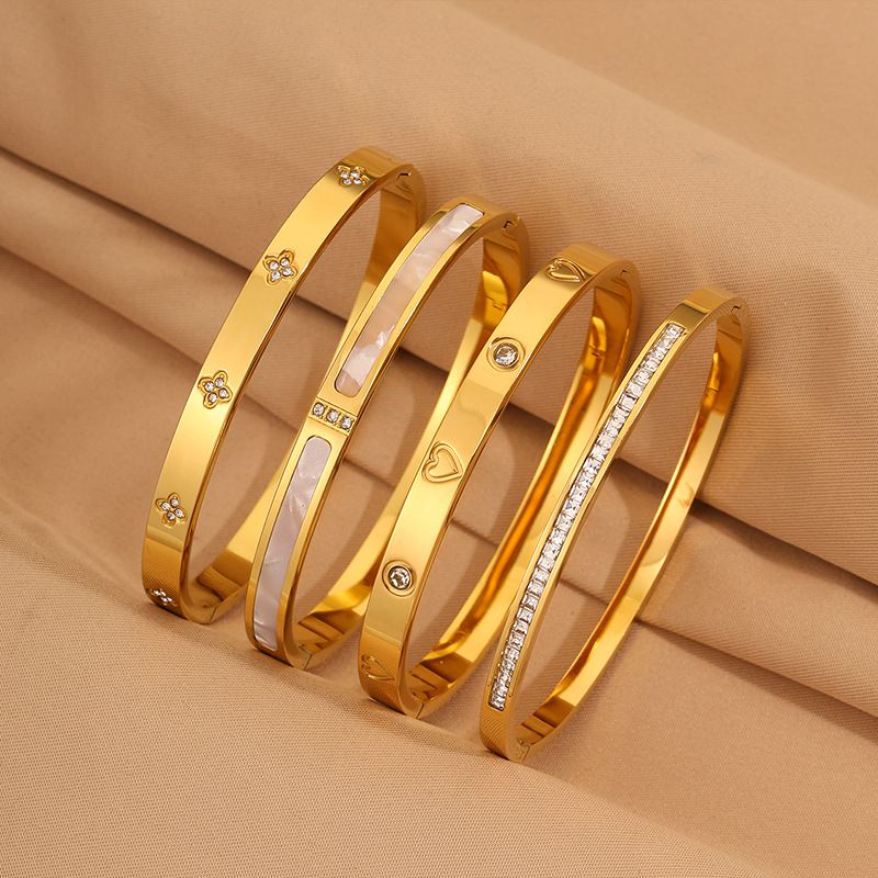 Bracelet #1 Titanium Steel Diamond-encrusted Round Bracelet