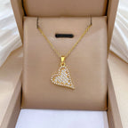 Necklace Stainless Steel Diamond-encrusted Heart Necklace