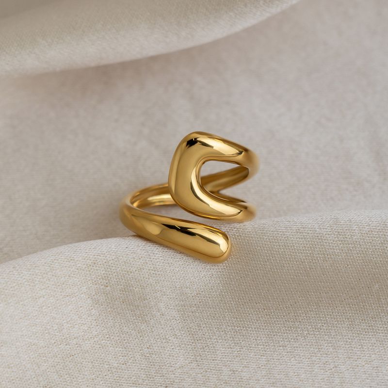 Gold Stainless Steel Irregular-shaped Ring