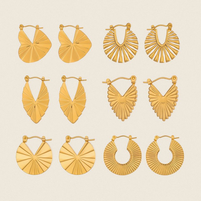 Earring #6 18k Gold Retro Geometric Stainless Steel Earrings