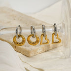 Gradual Gold Stainless Steel Detachable Heart Round Earrings