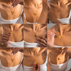 Gemstone Necklace (titanium Steel Plated With Gold) Pearl Bowknot Tarnish Free Steel Necklace