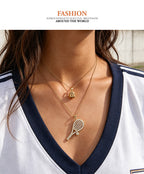 Silver 1 Titanium Steel Zircon-inlaid Tennis Necklace
