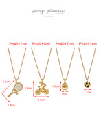 Gold 1 Titanium Steel Zircon-inlaid Tennis Necklace