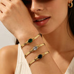 White Diamond Snake Chain Bracelet Tarnish-free Titanium Steel Color Gem Snake Bracelet
