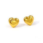 Steel-colored Suit Heart Necklace Earrings Jewelry Set Stainless Steel Gold Plated