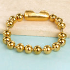 Steel Color Stainless Steel 8mm Bead Chain Hip Hop Bracelet