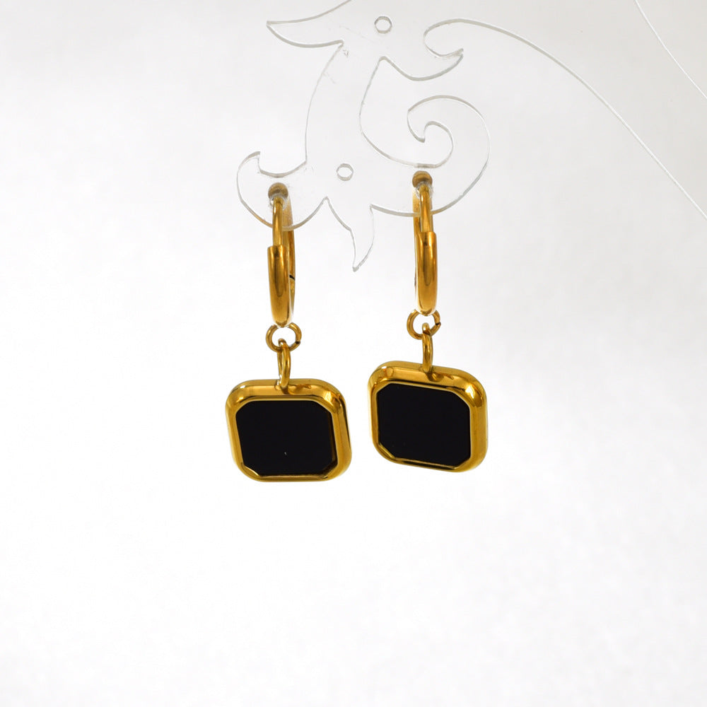 Gold Stainless Steel Square Hoop Earrings