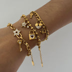 Bracelet #2 Stainless Steel Diamond-encrusted Five-pointed Star Key Bracelet