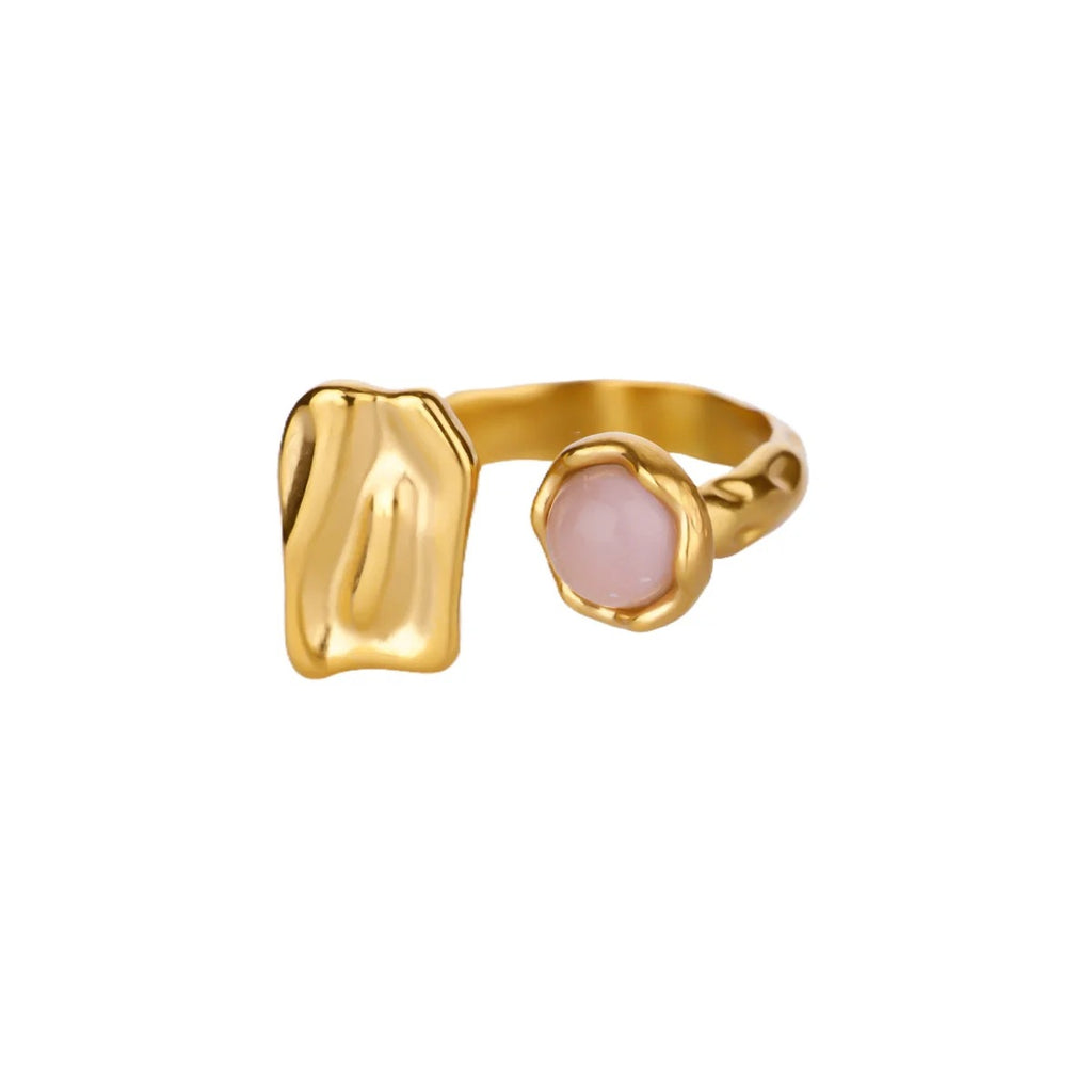 Ring #1 304 Stainless Steel Natural Stone Shaped Ring