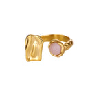 Ring #1 304 Stainless Steel Natural Stone Shaped Ring