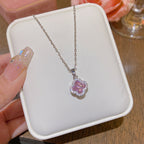 Necklace #3 Titanium Steel Diamond-encrusted Four-leaf Clover Necklace
