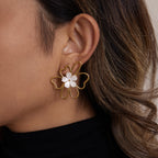 Earrings 3# Stainless Steel Petal Earrings