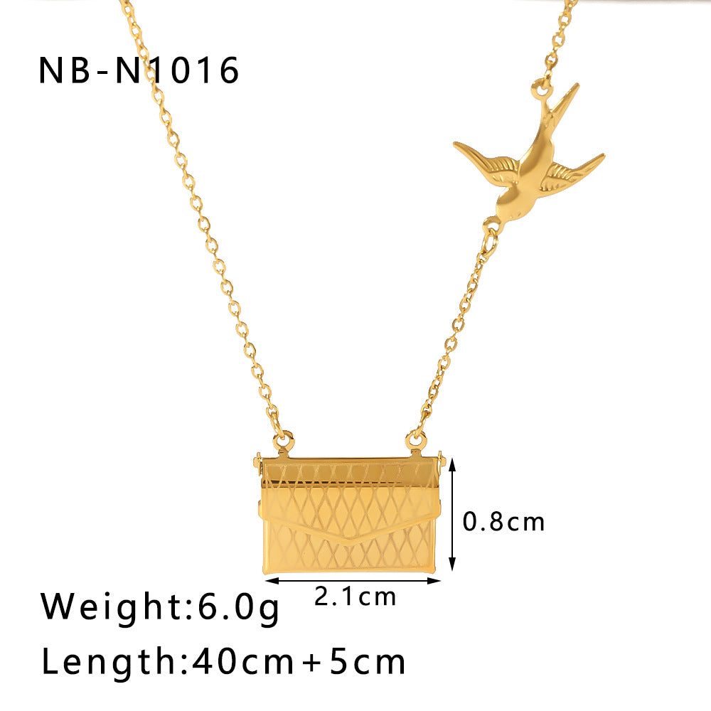 Fashion 3# Stainless Steel Diamond Love Necklace
