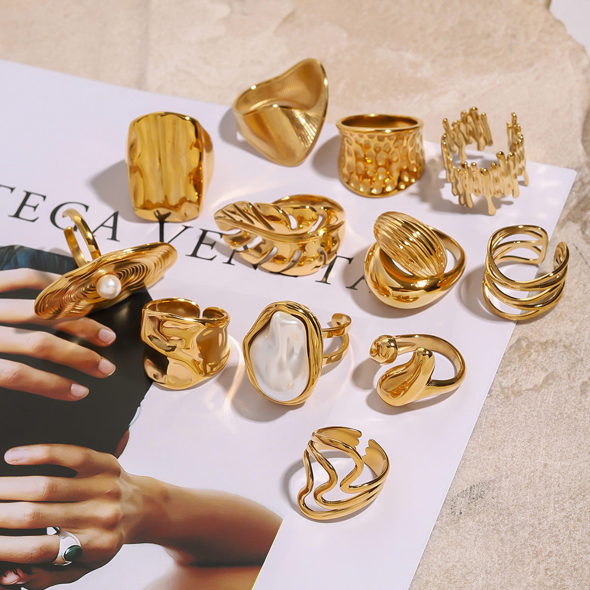 Ring 4# Stainless Steel Irregular Ring