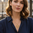 Gold Stainless Steel Flower Necklace