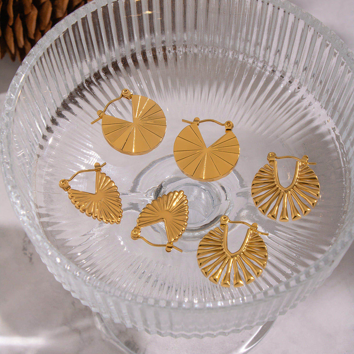 Earring #5 18k Gold Retro Geometric Stainless Steel Earrings