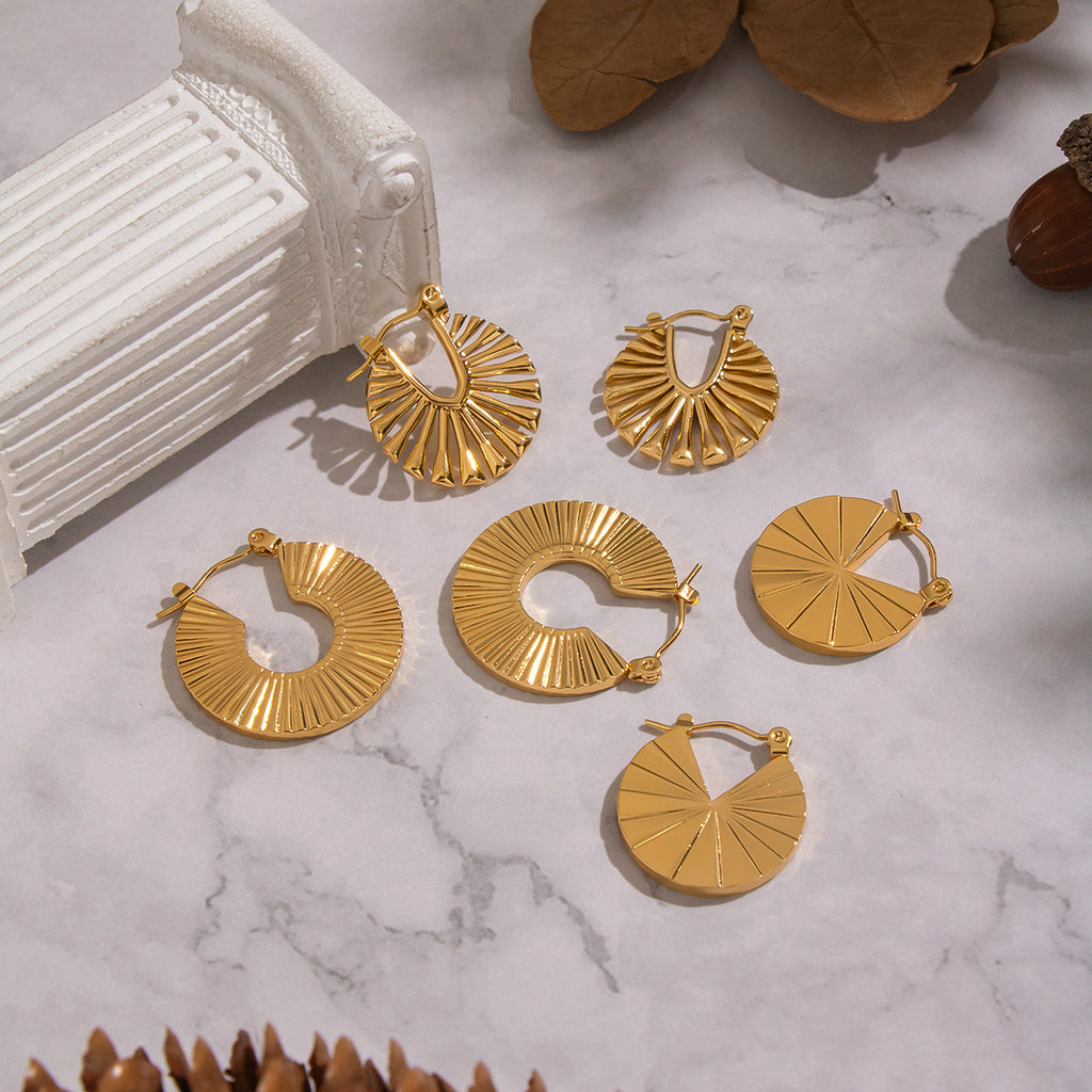 Earring #6 18k Gold Retro Geometric Stainless Steel Earrings
